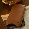 iPhone SE-2 Sleeve Case in Tan Napa Leather | Screen Cleaning and Sanitizing Lining.