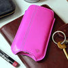 iPhone 6/6s Plus Pouch Case in Pink Napa Leather | Screen Cleaning Sanitizing Lining.