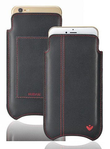 iPhone 8 Plus / 7 Plus Wallet Case in Black Napa Leather | Screen Cleaning Sanitizing Lining.