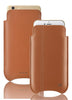 iPhone SE-2 Sleeve Case in Tan Napa Leather | Screen Cleaning and Sanitizing Lining.