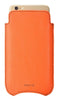 iPhone 6/6s Plus Case in Orange Vegan Leather | Screen Cleaning Sanitizing Lining.