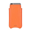 iPhone SE-2 Pouch Case in Orange Faux Leather | Screen Cleaning and Sanitizing Lining |  Smart Window