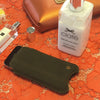 iPhone SE, 5 Wallet Case in Green Cotton Twill | Screen Cleaning Sanitizing Lining
