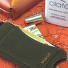 iPhone SE, 5 Wallet Case in Green Cotton Twill | Screen Cleaning Sanitizing Lining