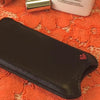 iPhone SE, 5 Case in Black Napa Leather | Screen Cleaning Antimicrobial Lining.