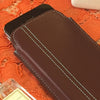 iPhone SE, 5s Pouch Case in Burgundy Napa Leather | Screen Cleaning Sanitizing Lining.