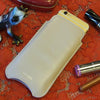 iPhone 6/6s Plus Pouch Case in White Leather | Screen Cleaning Sanitizing Lining | smart window