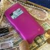 iPhone SE-2 Sleeve Case in Pink Napa Leather | Screen Cleaning Sanitizing Lining | Smart Window.