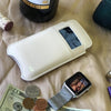 iPhone 6/6s Plus Pouch Case in White Leather | Screen Cleaning Sanitizing Lining | smart window