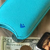 iPhone 8 Plus / 7 Plus Sleeve Case in Blue Faux Leather | Screen Cleaning Sanitizing Lining.