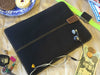 iPad mini Sleeve Case in Black Cotton Twill | Screen Cleaning Sanitizing Lining.