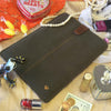 iPad mini Sleeve Case in Green Cotton Twill | Screen Cleaning Sanitizing Lining.