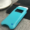 iPhone 8 Plus / 7 Plus Wallet Case in Blue Faux Leather | Screen Cleaning Sanitizing Lining | Smart Window