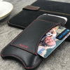 iPhone 8 Plus / 7 Plus Wallet Case in Black Napa Leather | Screen Cleaning Sanitizing Lining.