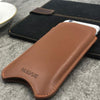 iPhone 8 Plus / 7 Plus Case in Genuine Tan Leather | Screen Cleaning Sanitizing Lining.
