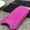 iPhone 8 / 7 Sleeve Case in Pink Napa Leather | Screen Cleaning Sanitizing Lining | Smart Window.