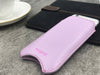 iPhone SE-2 Pouch Case in Purple Faux Leather | Screen Cleaning and Sanitizing Lining | Smart Window .