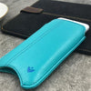 iPhone 6/6s Plus Case in Blue Vegan Leather | Screen Cleaning Sanitizing Sleeve Case