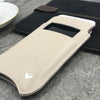 iPhone 6/6s Plus Pouch Case in White Leather | Screen Cleaning Sanitizing Lining | smart window