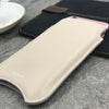 iPhone 6/6s Plus Pouch Case in White Leather | Screen Cleaning Sanitizing Lining | smart window