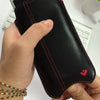 iPhone SE, 5 Sleeve Case in Black Napa Leather | Screen Cleaning Sanitizing Lining.