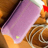 iPhone SE, 5 Pouch Case in Purple Canvas | Screen Cleaning antimicrobial lining