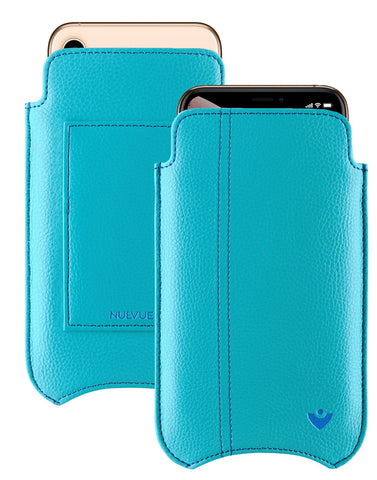 NueVue iPhone 11/iPhone XR Wallet Case Faux Leather | Teal Blue | Sanitizing Screen Cleaning