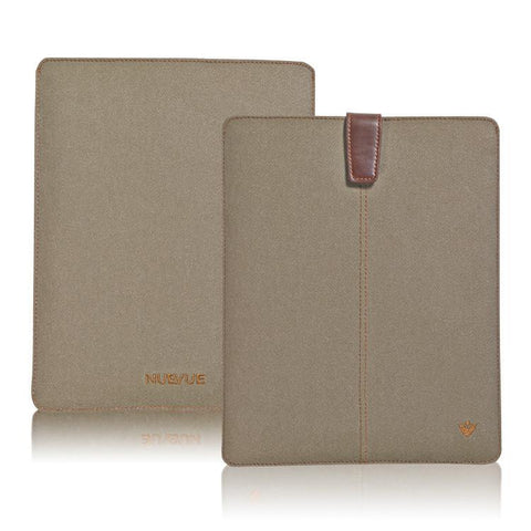 iPad Sleeve Case in Khaki Cotton Twill | Screen Cleaning Sanitizing Lining.