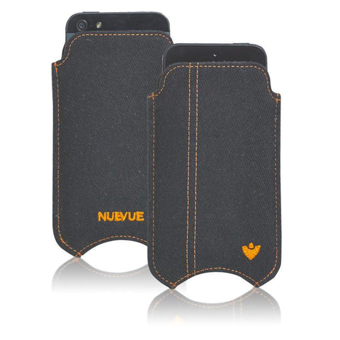 iPhone SE, 5 Sleeve Case in Black Cotton Twill | Screen Cleaning Antimicrobial Lining