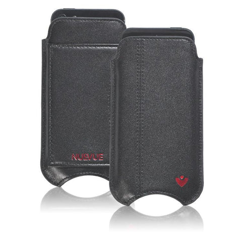 iPhone SE, 5 Pouch Wallet Case in Black Napa Leather | Screen Cleaning Sanitizing Lining