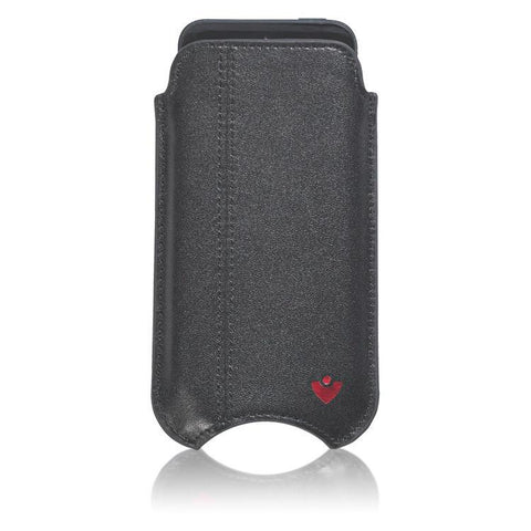 iPhone SE, 5 Case in Black Napa Leather | Screen Cleaning Antimicrobial Lining.