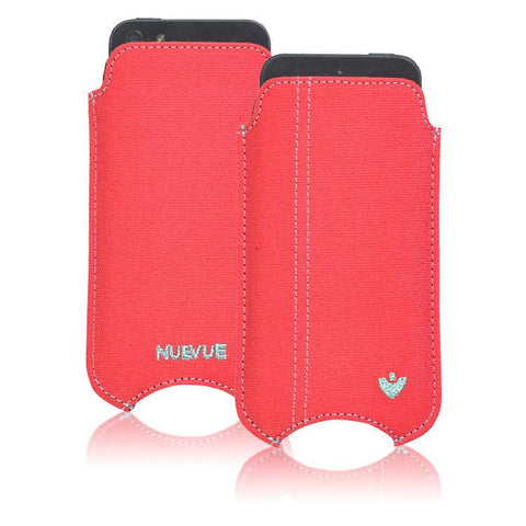 iPhone SE, 5 Case in Coral Pink Canvas | Screen Cleaning Antimicrobial Lining.