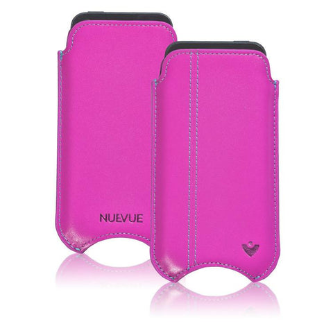 iPhone SE, 5 Pouch Case in Pink Napa Leather | Screen Cleaning Sanitizing Lining
