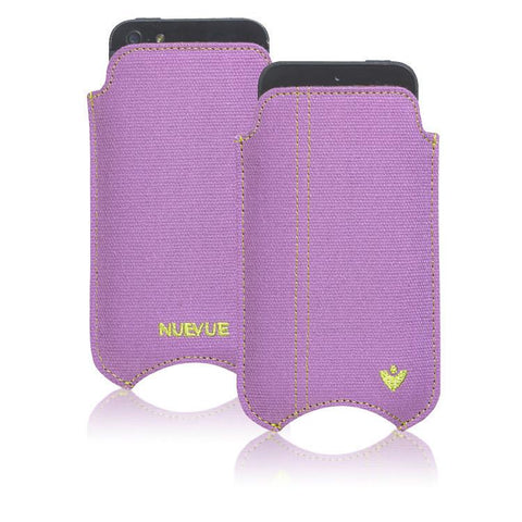 iPhone SE, 5 Pouch Case in Purple Canvas | Screen Cleaning antimicrobial lining